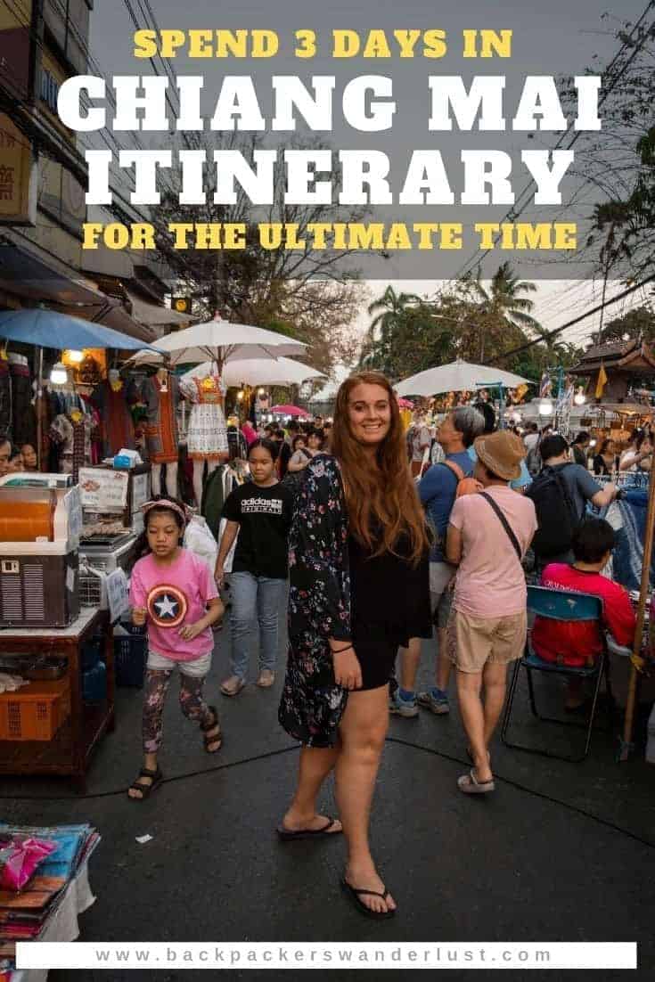 3 Days In Chiang Mai Itinerary: ULTIMATE GUIDE 2025 19 Find out the perfect 3 days in Chiang Mai itinerary to ensure you have the ultimate time in Northern Thailand. Let’s talk about the best things to do, restaurants, where to stay, and more for your three days exploring my personal favorite city!