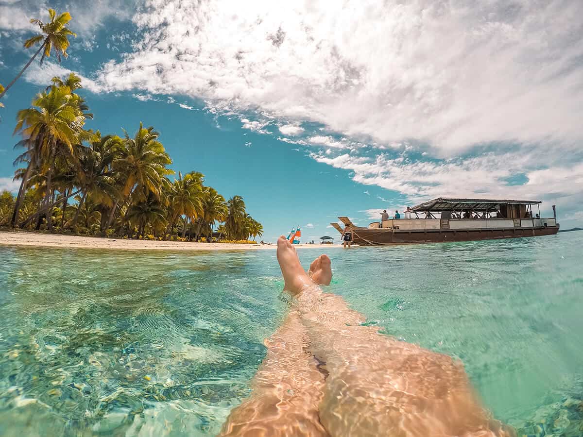 the vaka cruise on one foot island on our aitutaki day tour