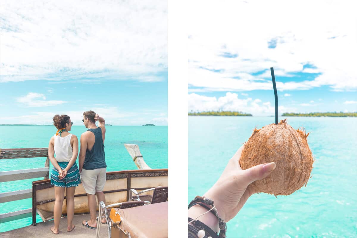 looking out to the incredible blue waters in aitutaki