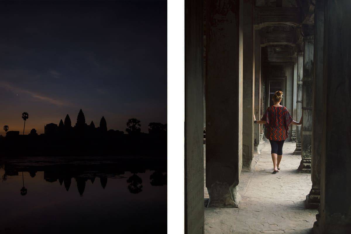 sunrise at angkor wat // exploring the hallways in angkor wat