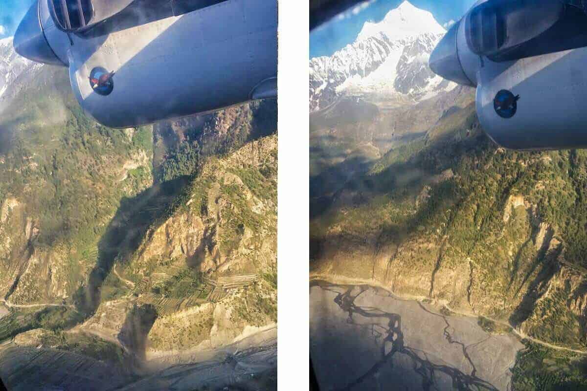 fly jomsom to pokhara view into the valley