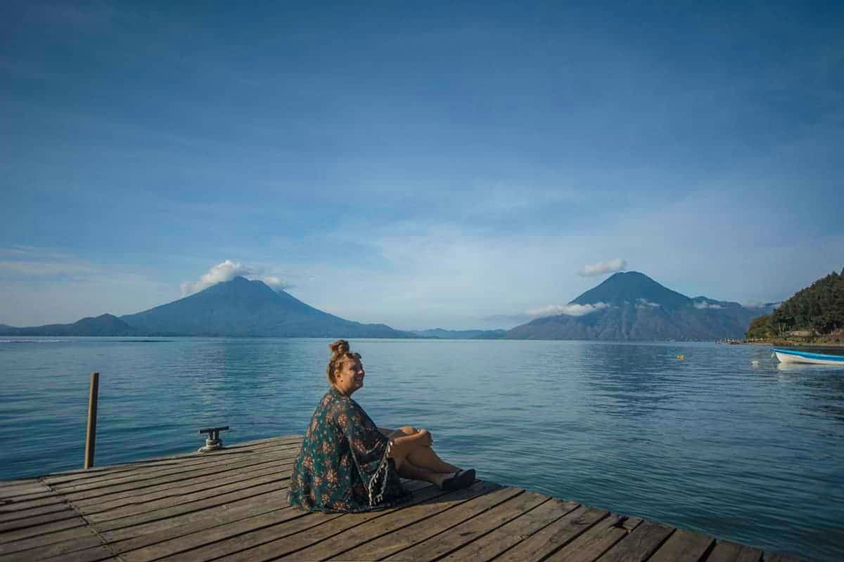 enjoying the views at lake atitlan
