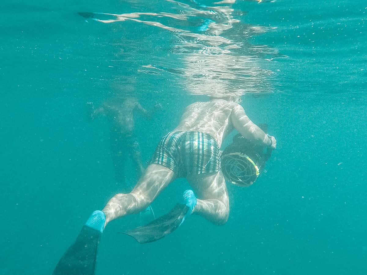 swimming with a sea scooter