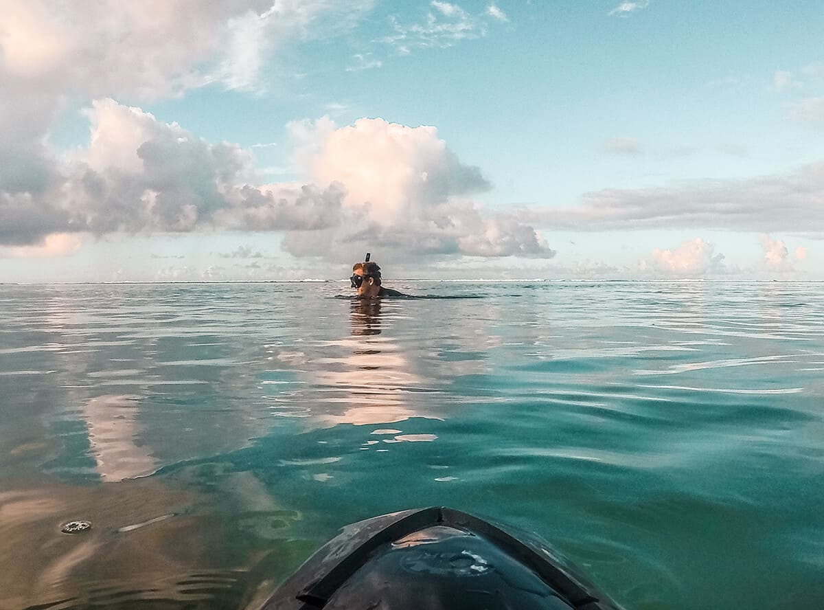 view from the front of a sea scooter in rarotonga