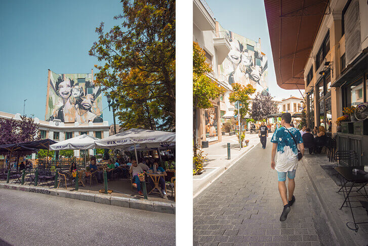 walking around athens on a food tour
