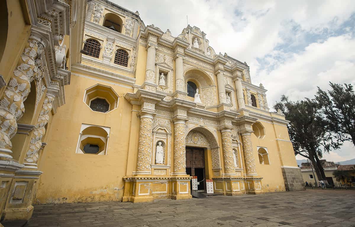 the impressive church of la merced this is a must see while backpacking antigua guatemala