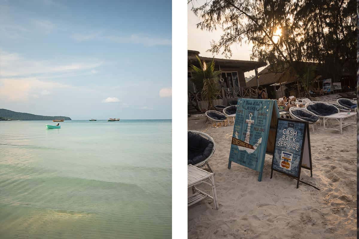 the calm shore of saracen bay in koh rong samloem