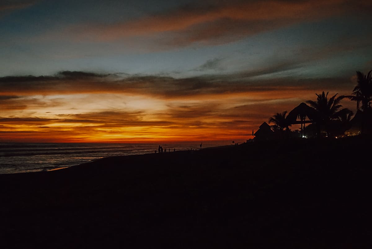 enjoying a beautiful sunset on playa el paredon