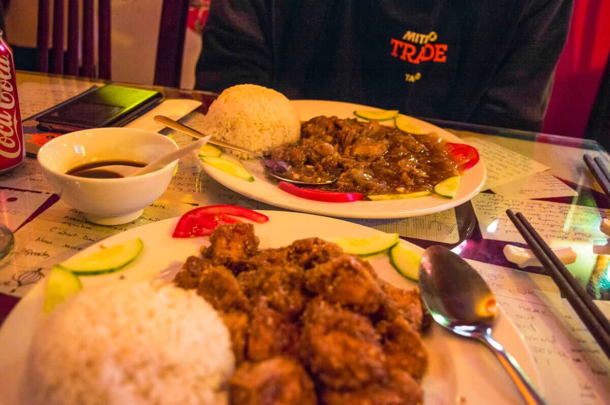 a delicious local meal at a restaurant in hanoi