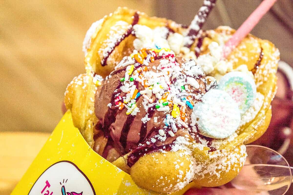 a cheeky treat of an ice cream in a literal waffle cone
