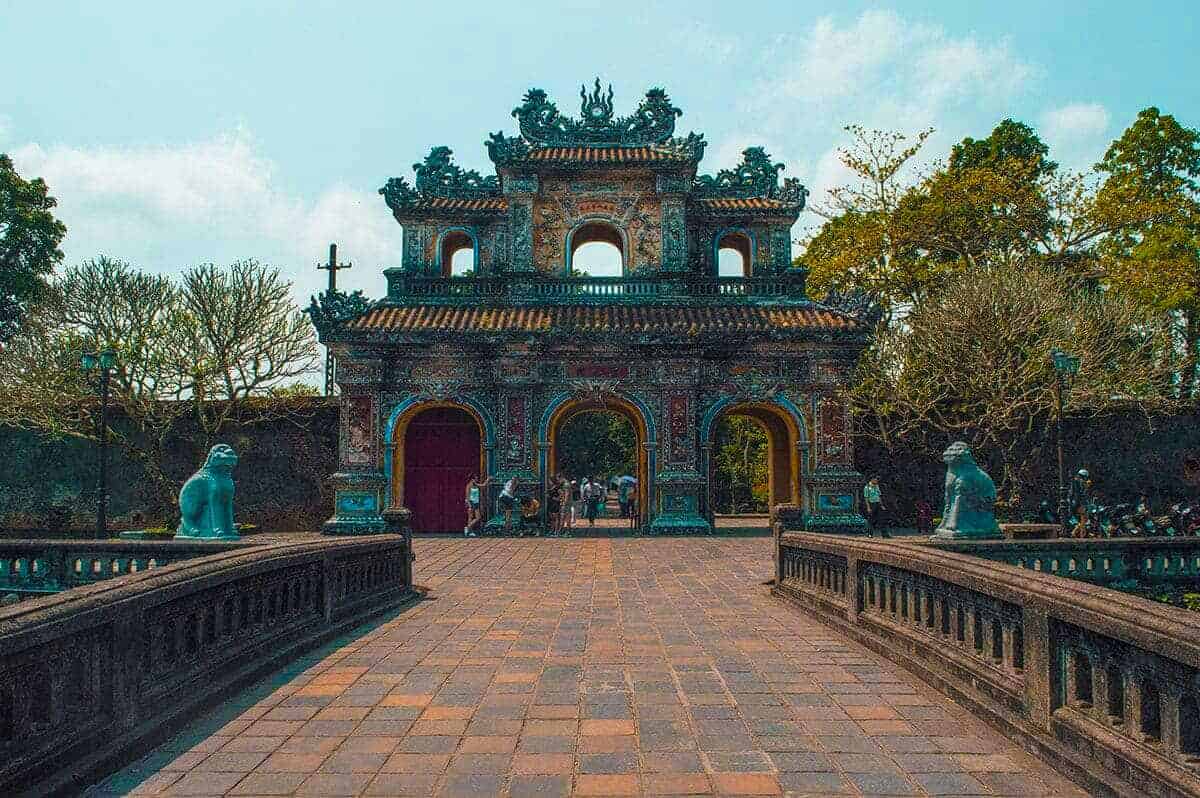 exit at the imperial city while backpacking hue