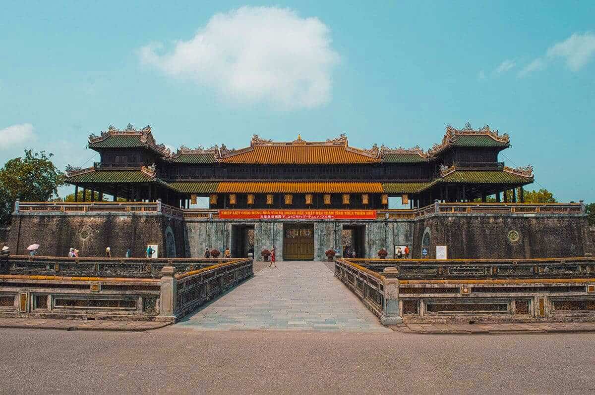arriving at the citadel on the 2 days in hue itineary
