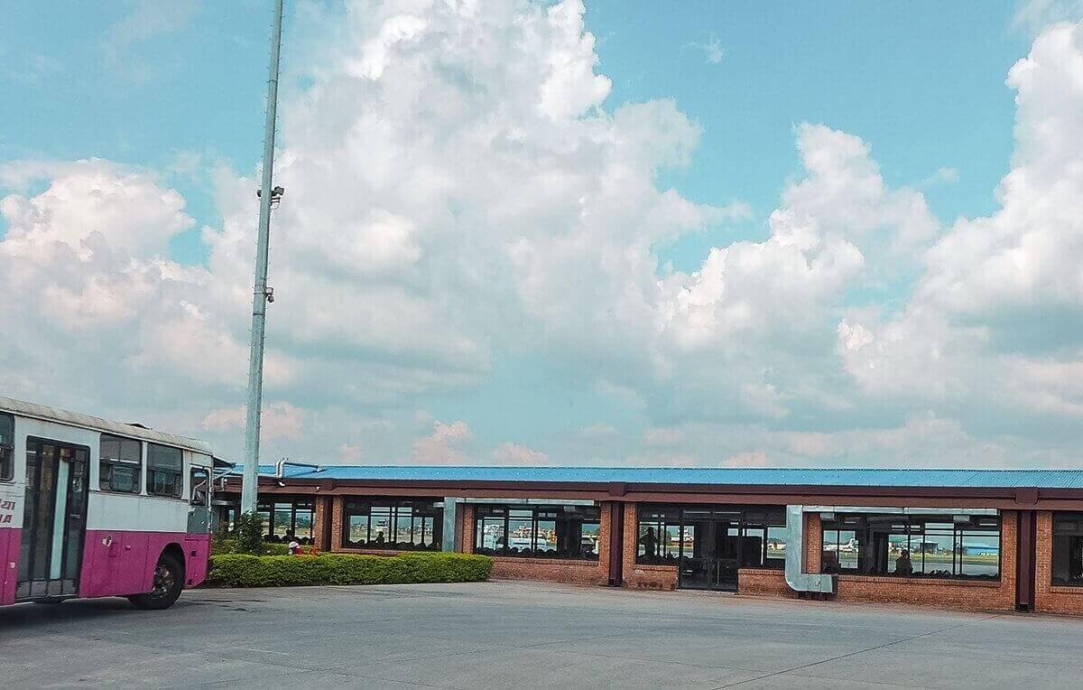 tribhuvan international airport in kathmandu with bus