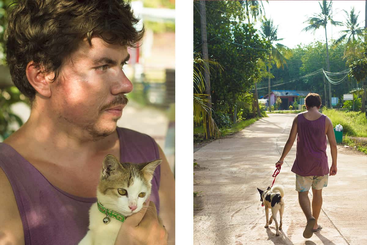 walking a dog at lanta animal welfare