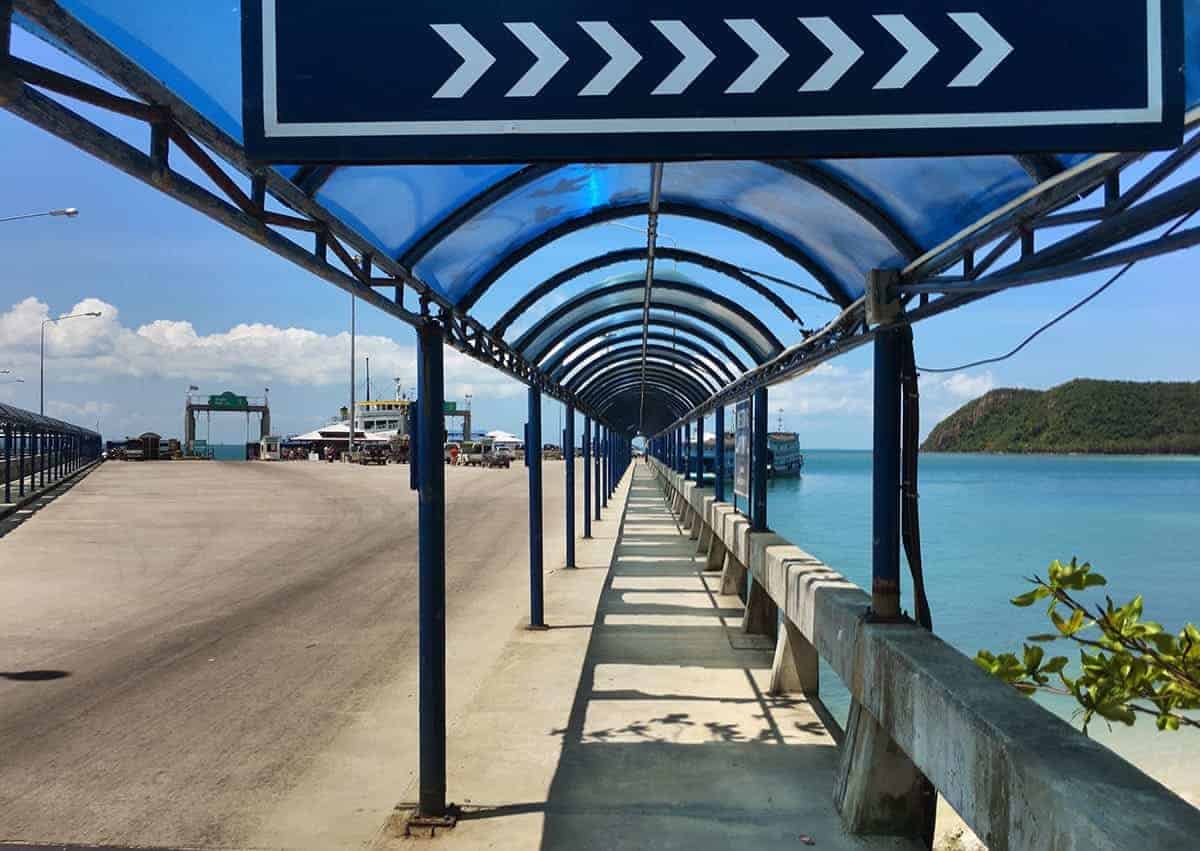 arriving at the ferry terminal in thong sala koh phangan