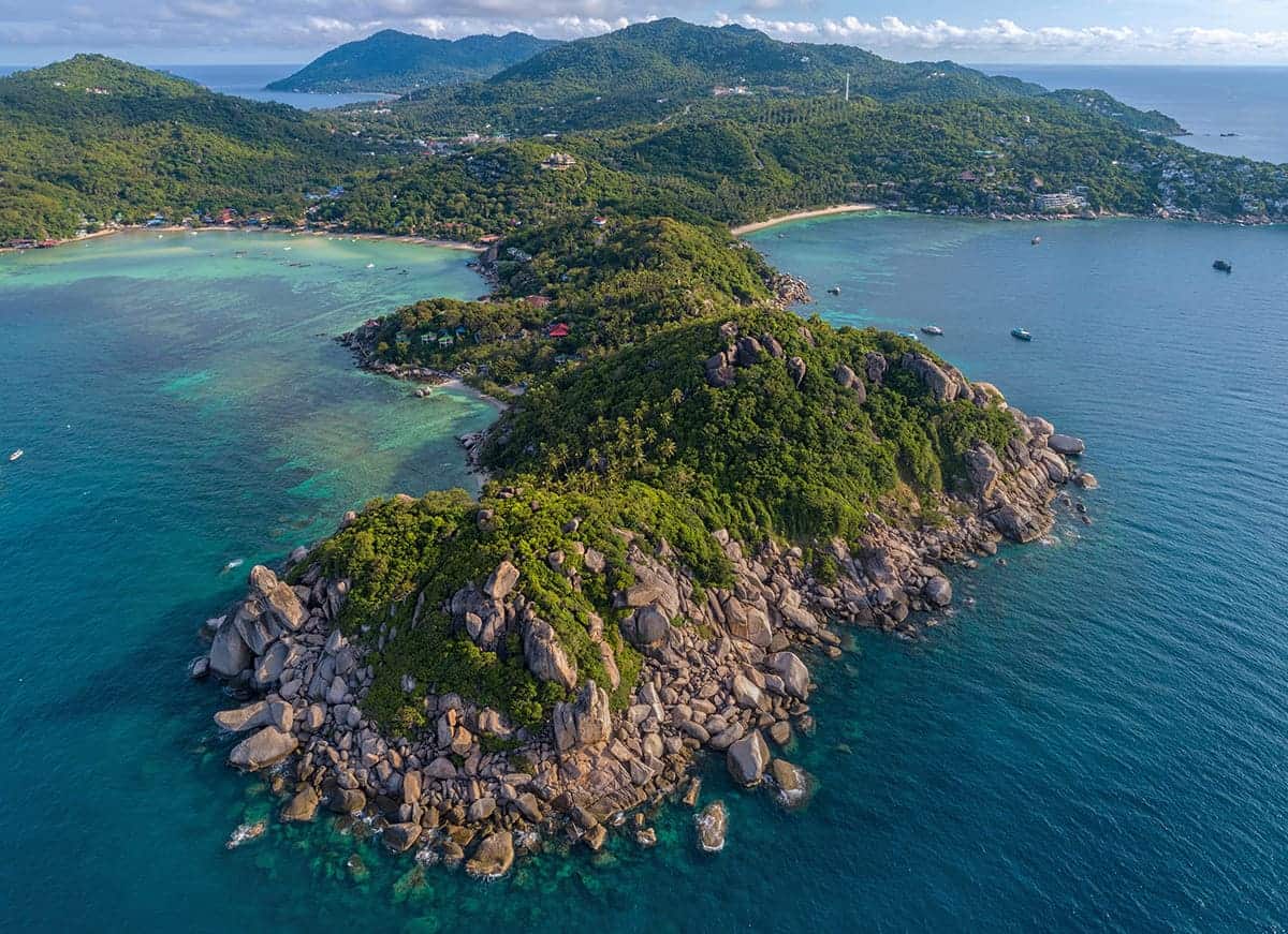 Backpacking Koh Tao Itinerary: What To Do & Travel Tips 8 drone view of viewpoint in koh tao