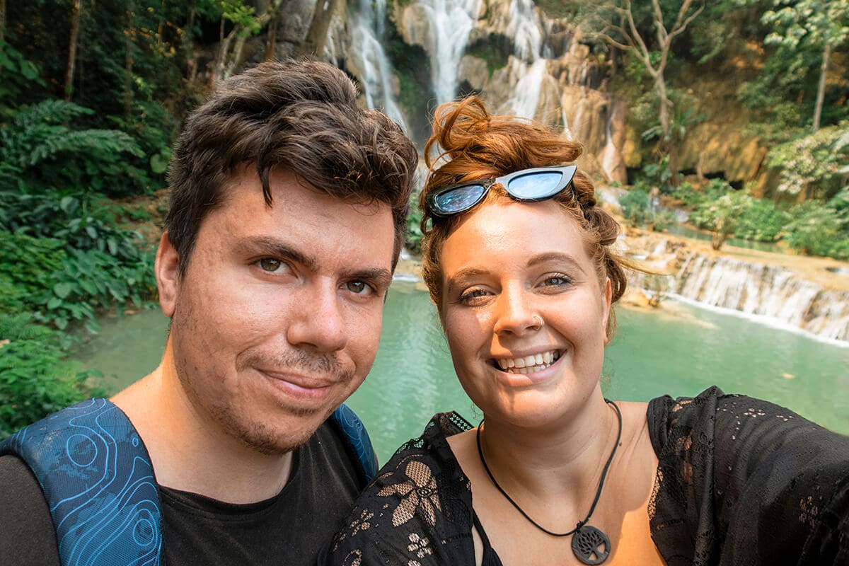 selfie tasha and james at kuang si falls