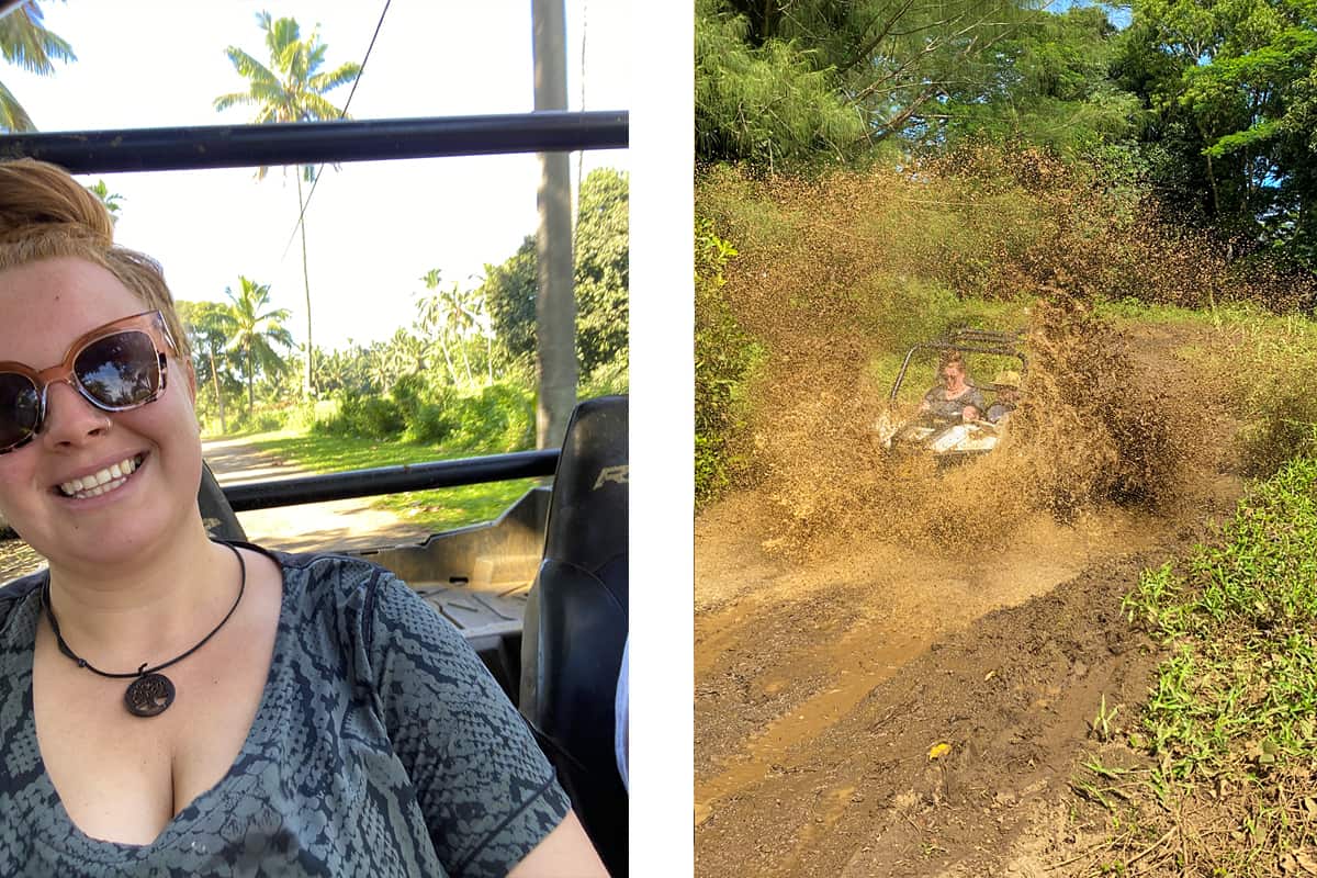 Backpacking Rarotonga On A Budget: Top Travel Tips 28 splashing through mud puddles on the raro buggy tour