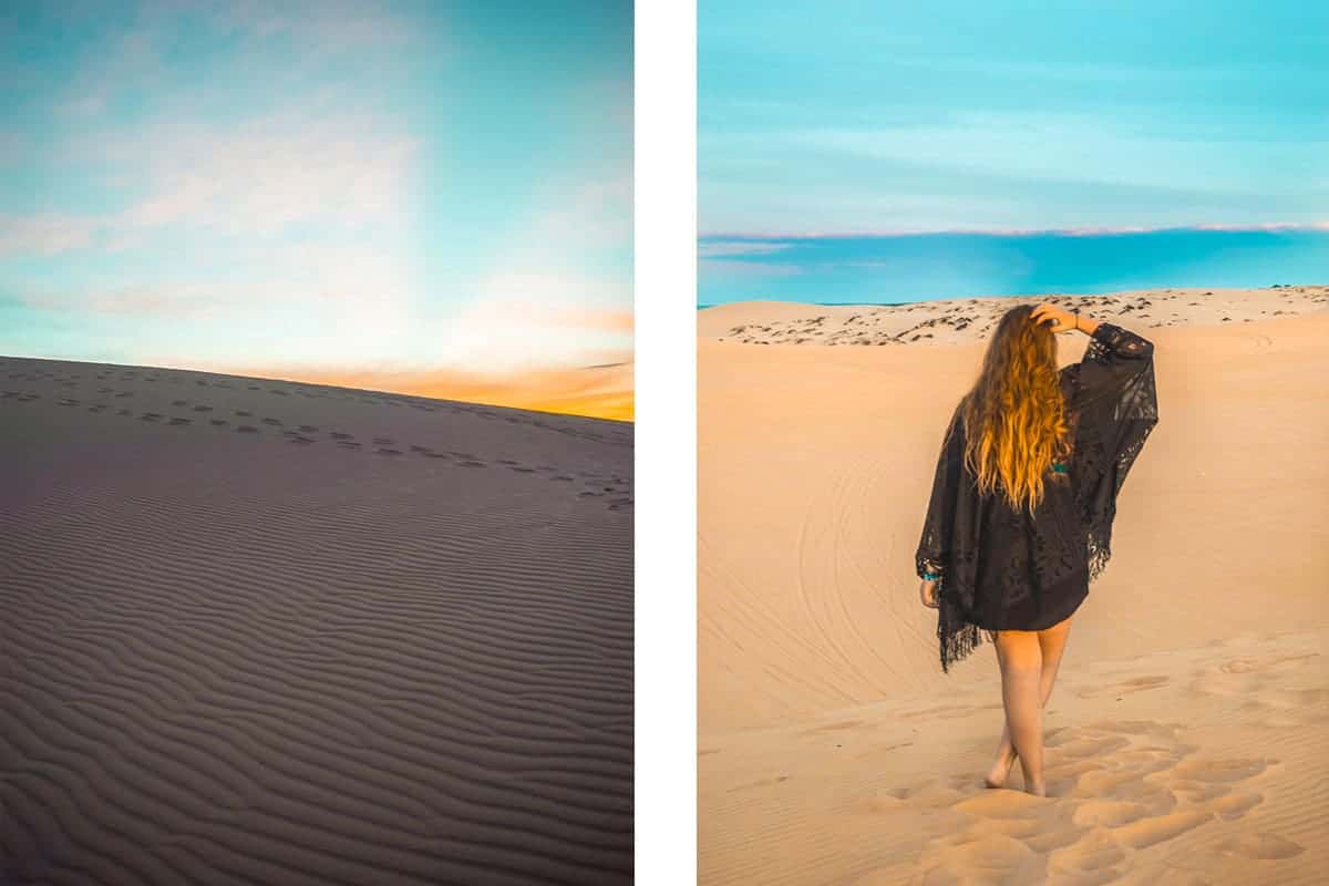 watchig the sunrise over the white sand dunes in mui ne