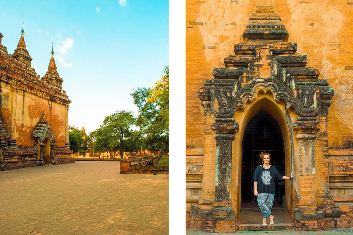 orange doorways around bagan