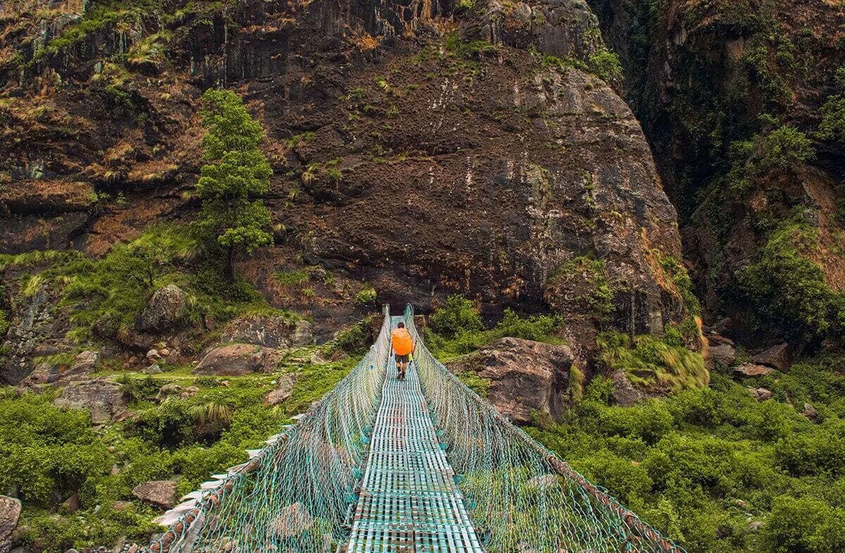 first swing bridge from bahundanda to tal
