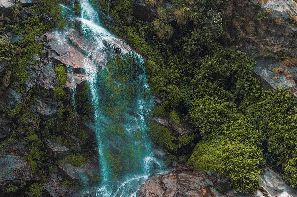 waterfall in tal on the annapurna circuit