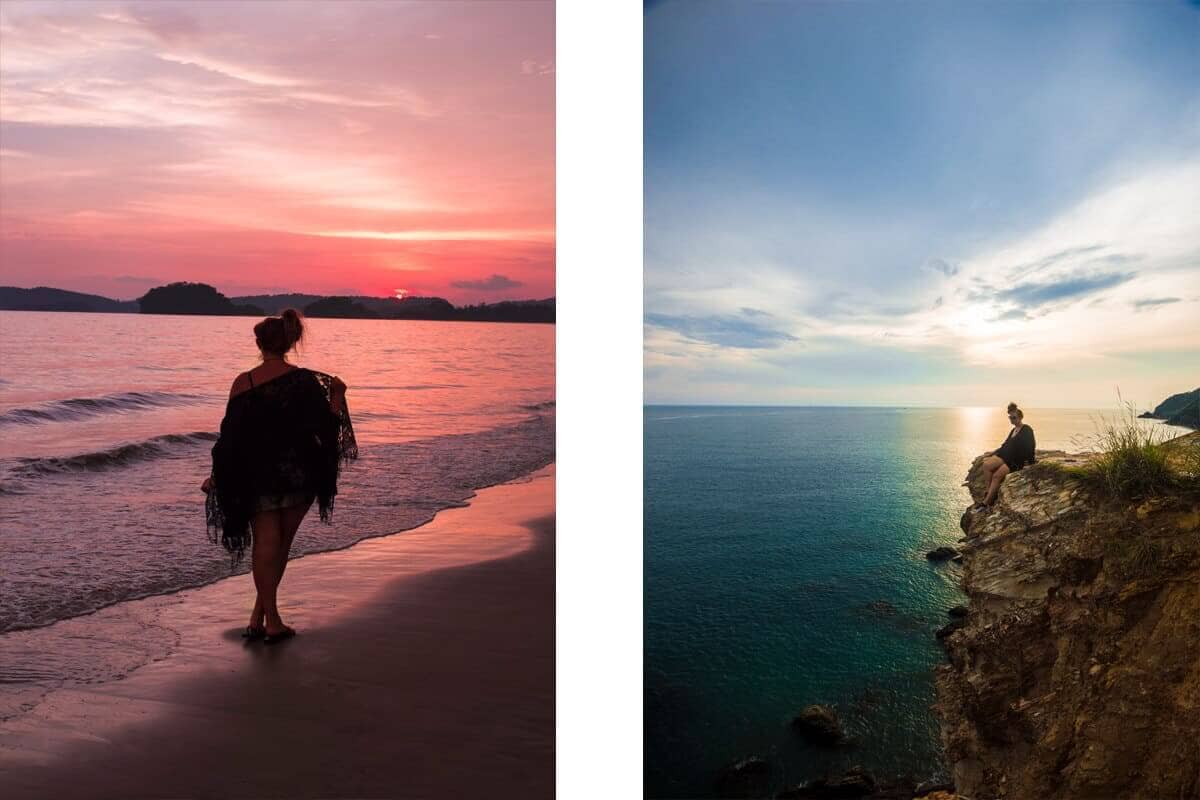 sunsets in thailand on beaches as a solo traveler