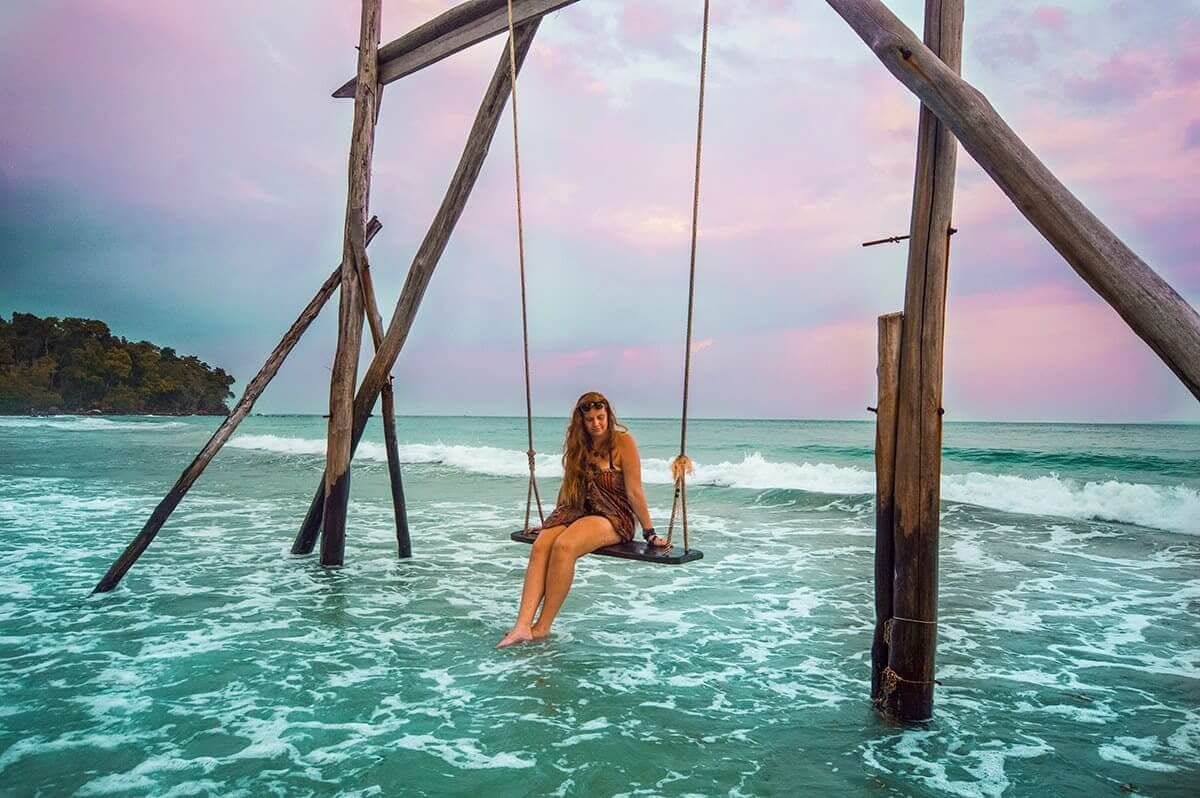 swing over water during storm at koh rong