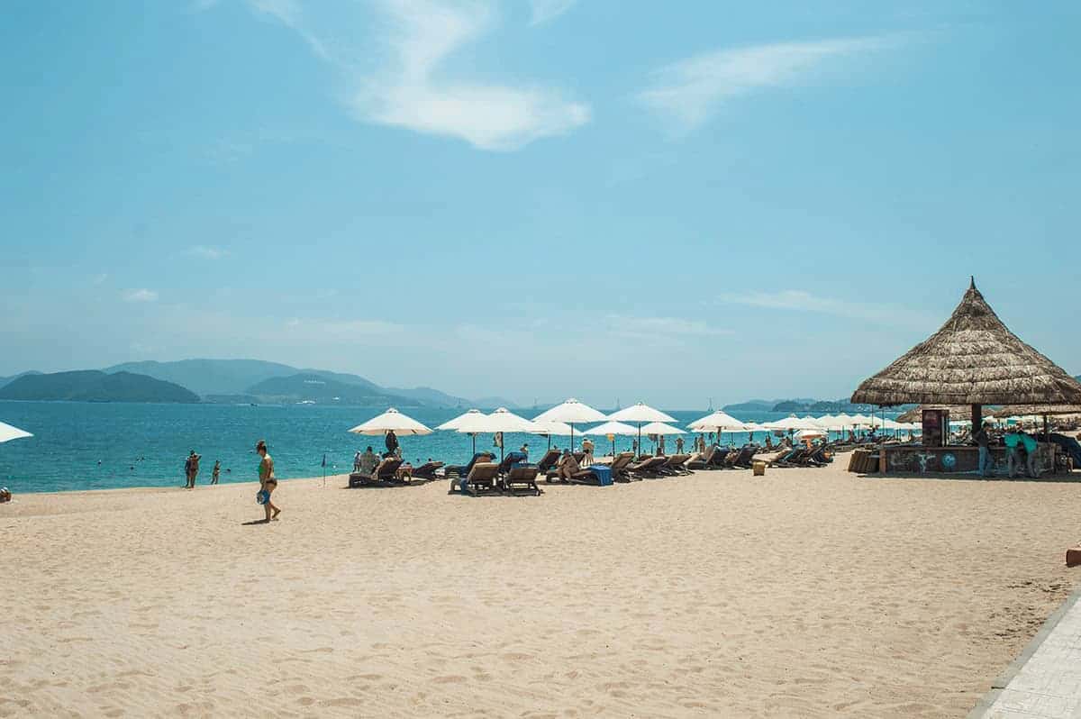 Best 8 Beaches In Nha Trang You NEED To Visit! 6 tran phu beach sunchairs set up