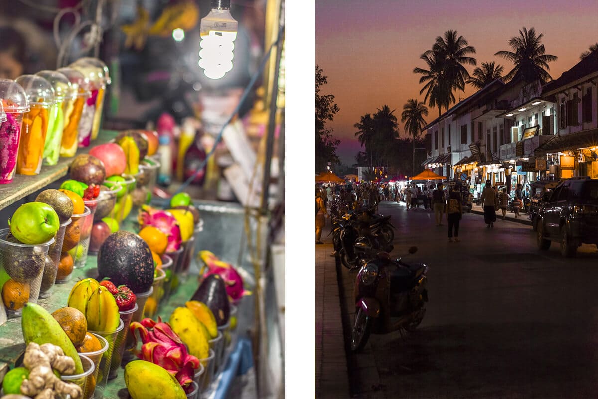 the night market best hostels in luang prabang