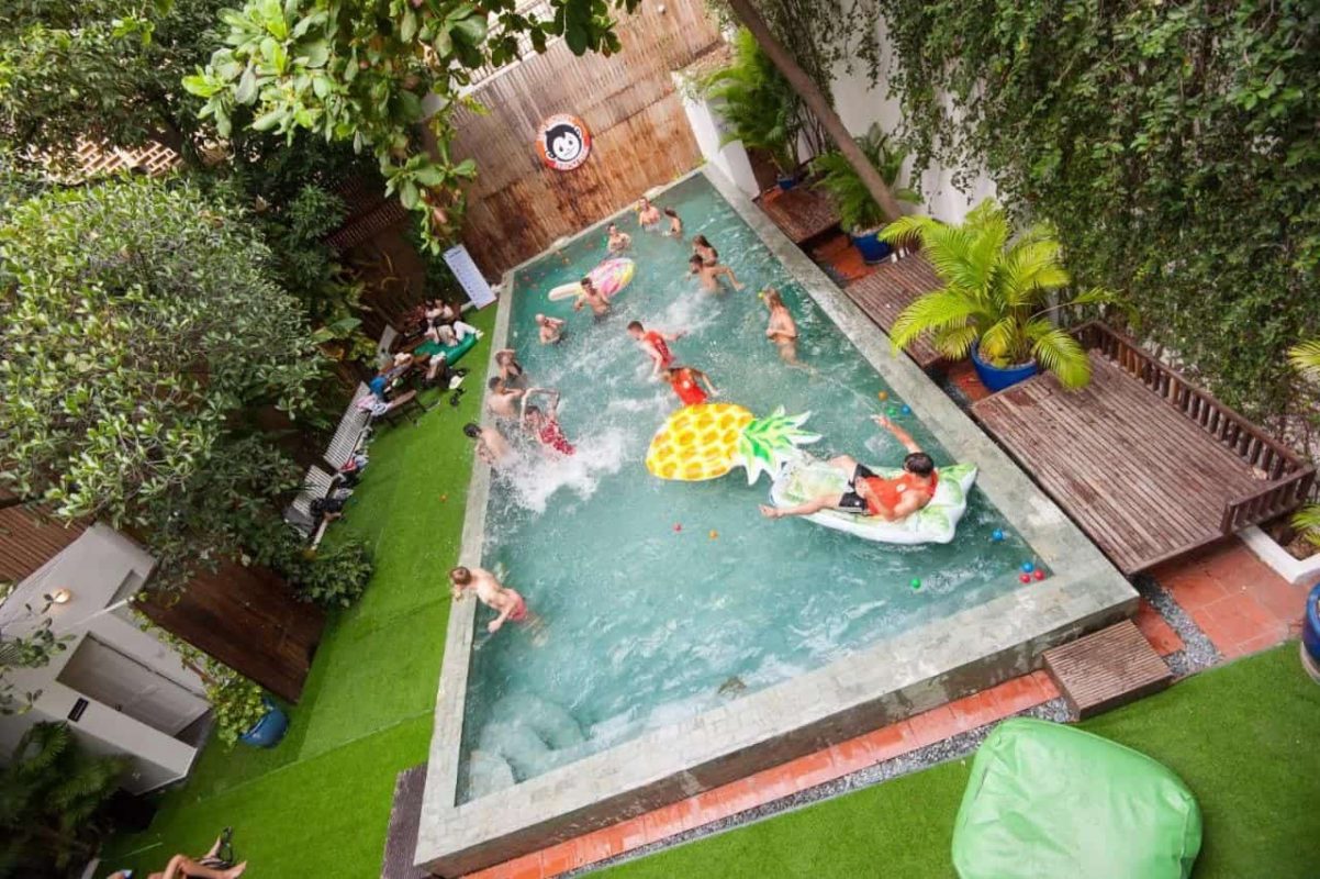 pool party with the best hostels in phnom penh
