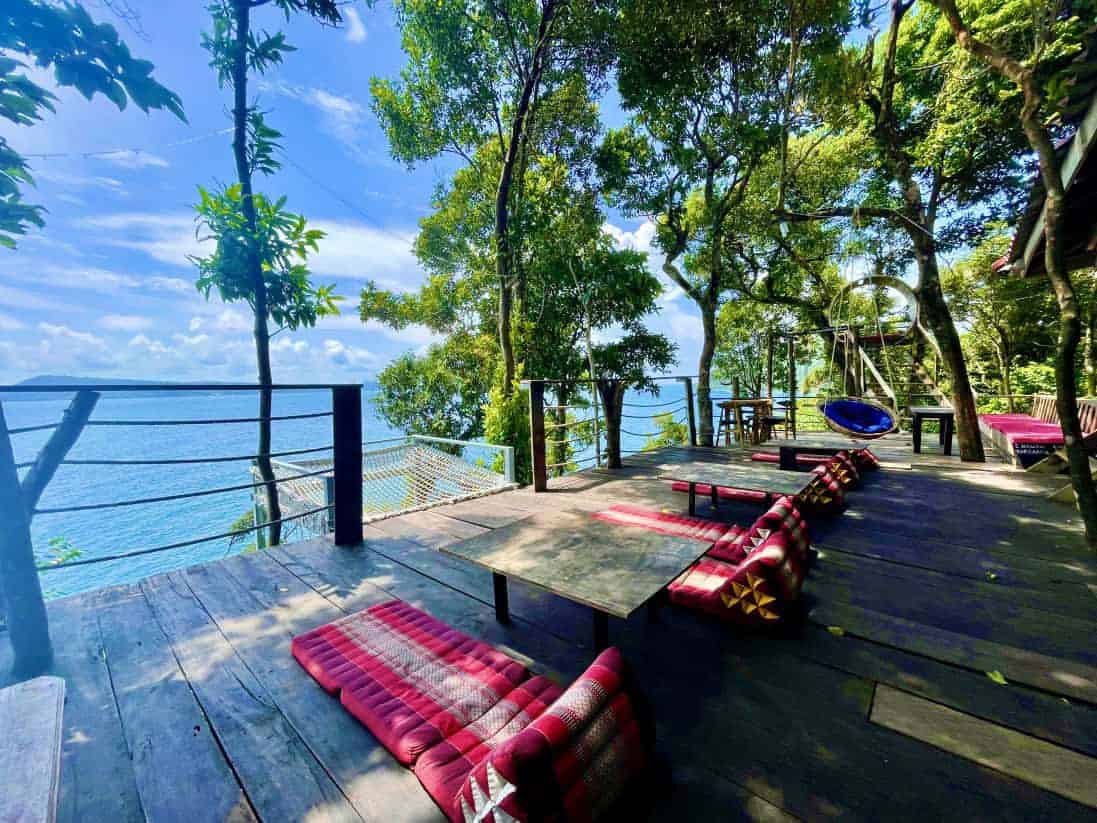 incredible views at cliff hostel on koh rong samloem