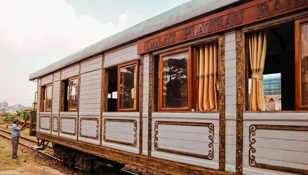 taking a ride on the dalat vintage train