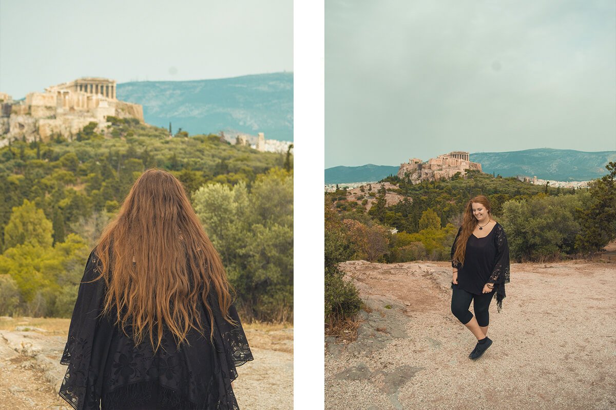 Athens Afternoon Tour: The Best Athens Bike Tour 6 tasha amy in front of acropolis