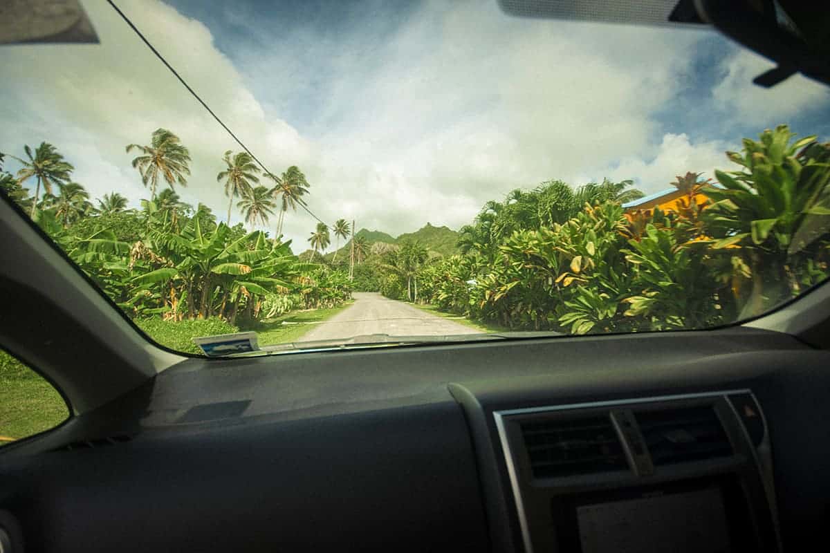 view from our car hire in rarotonga