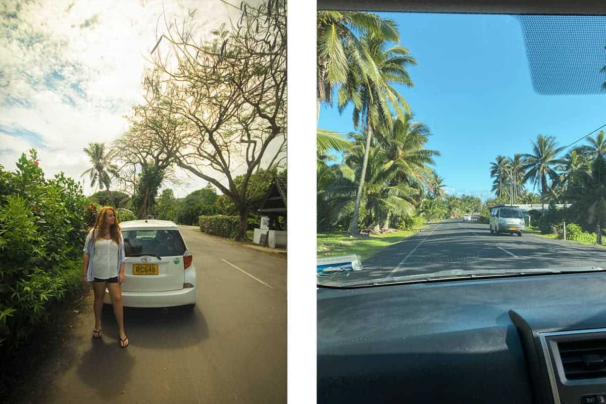 car rental in rarotonga view on the road