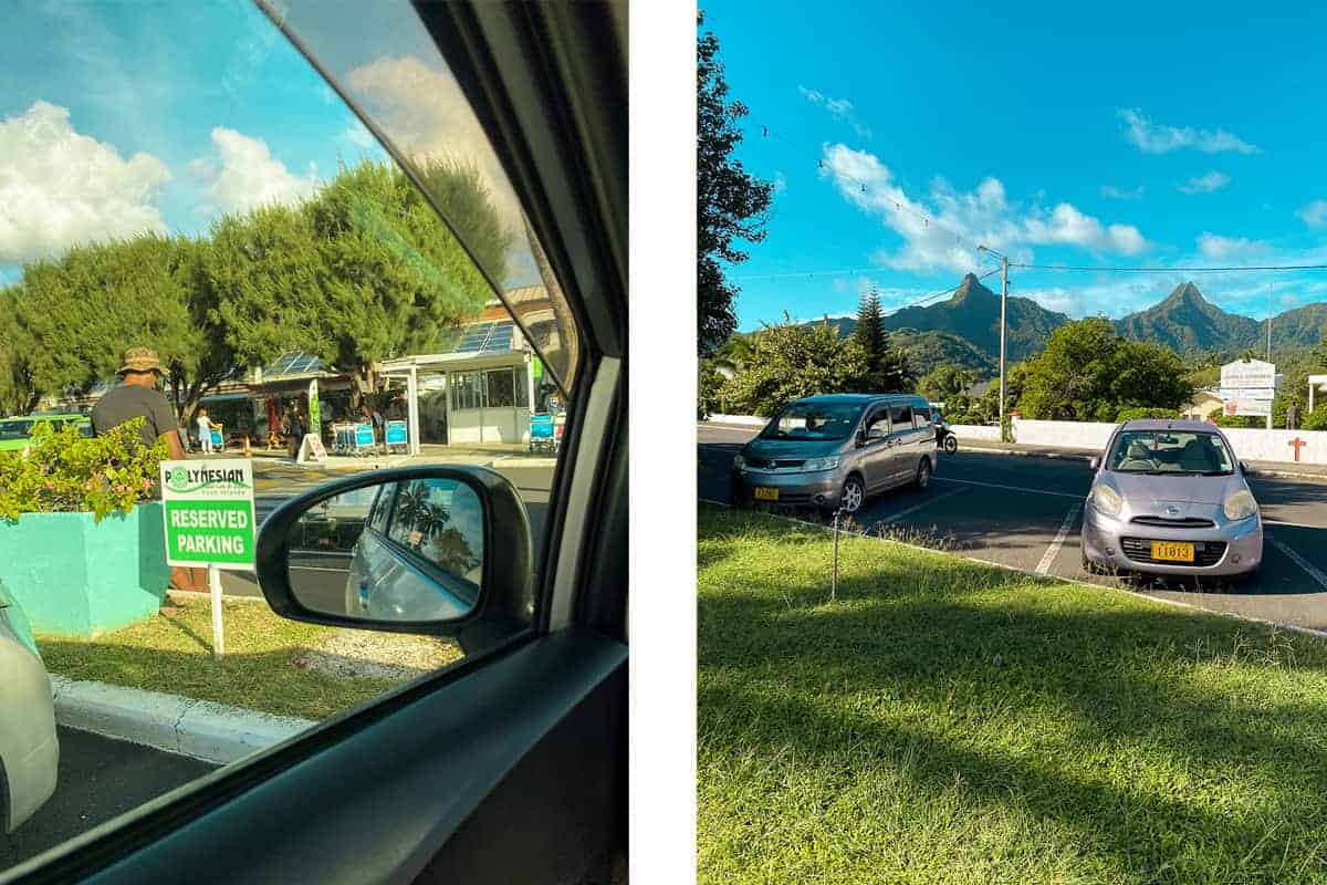 parking our car rental in rarotonga
