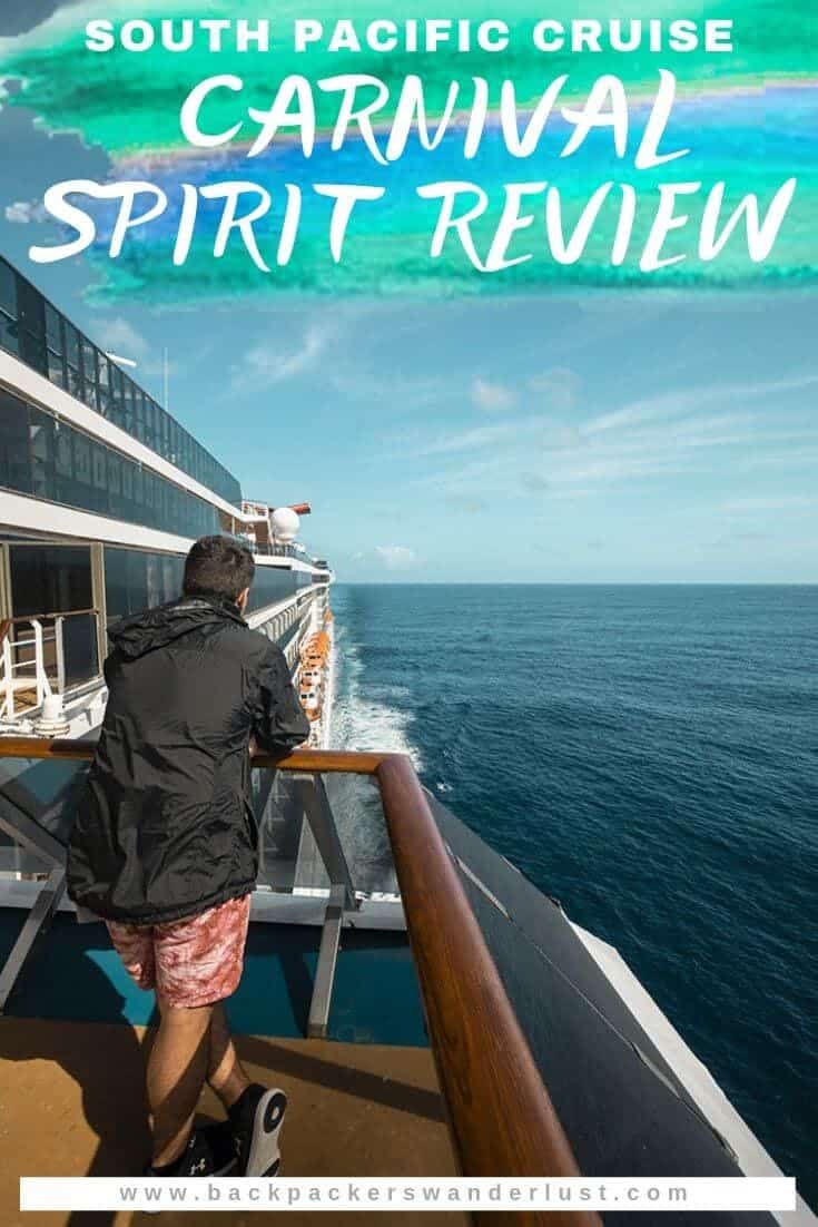 Carnival Spirit Review: My Experience On A Carnival South Pacific Cruise 16 Find out about my experience on a Carnival South Pacific Cruise. In this Carnival Spirit Review, I will be letting you know about the rooms, food, entertainment, ports of call and more!