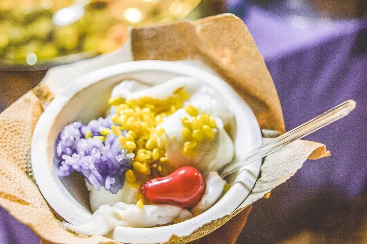 coconut ice cream from the chiang mai sunday night market