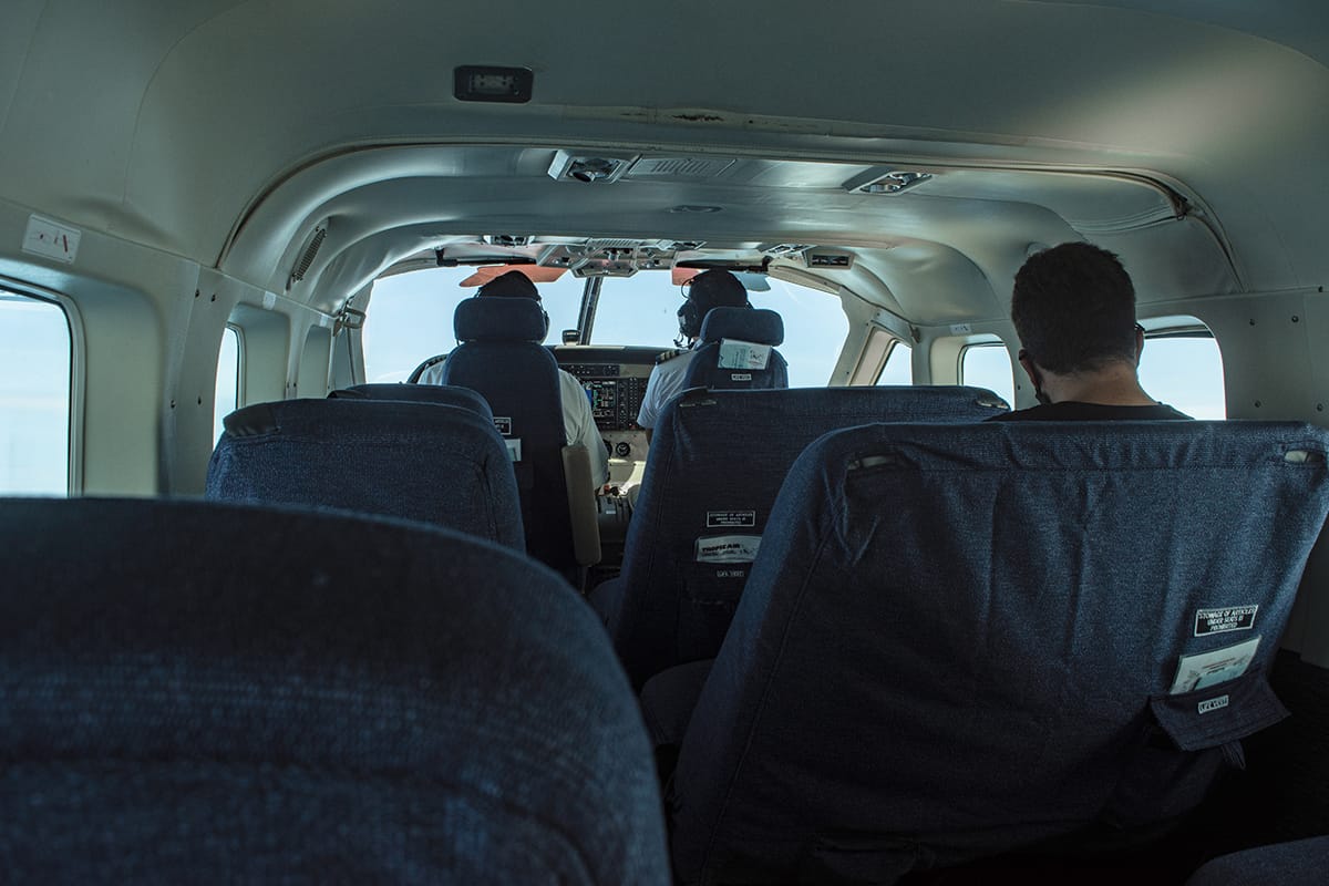 an empty flight leaving roatan, as honduras isn't a super touristy place you can often find transport near empty