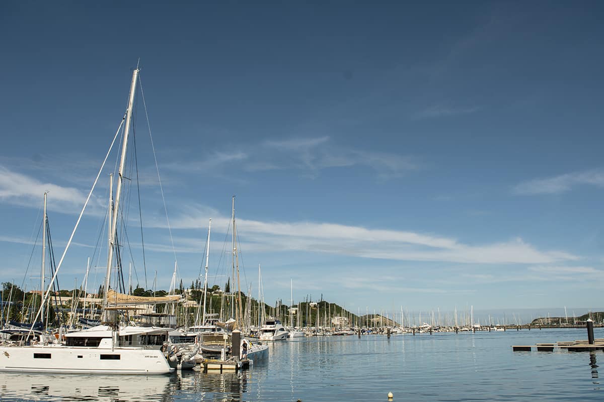 driving past the harbor at the cruise port noumea