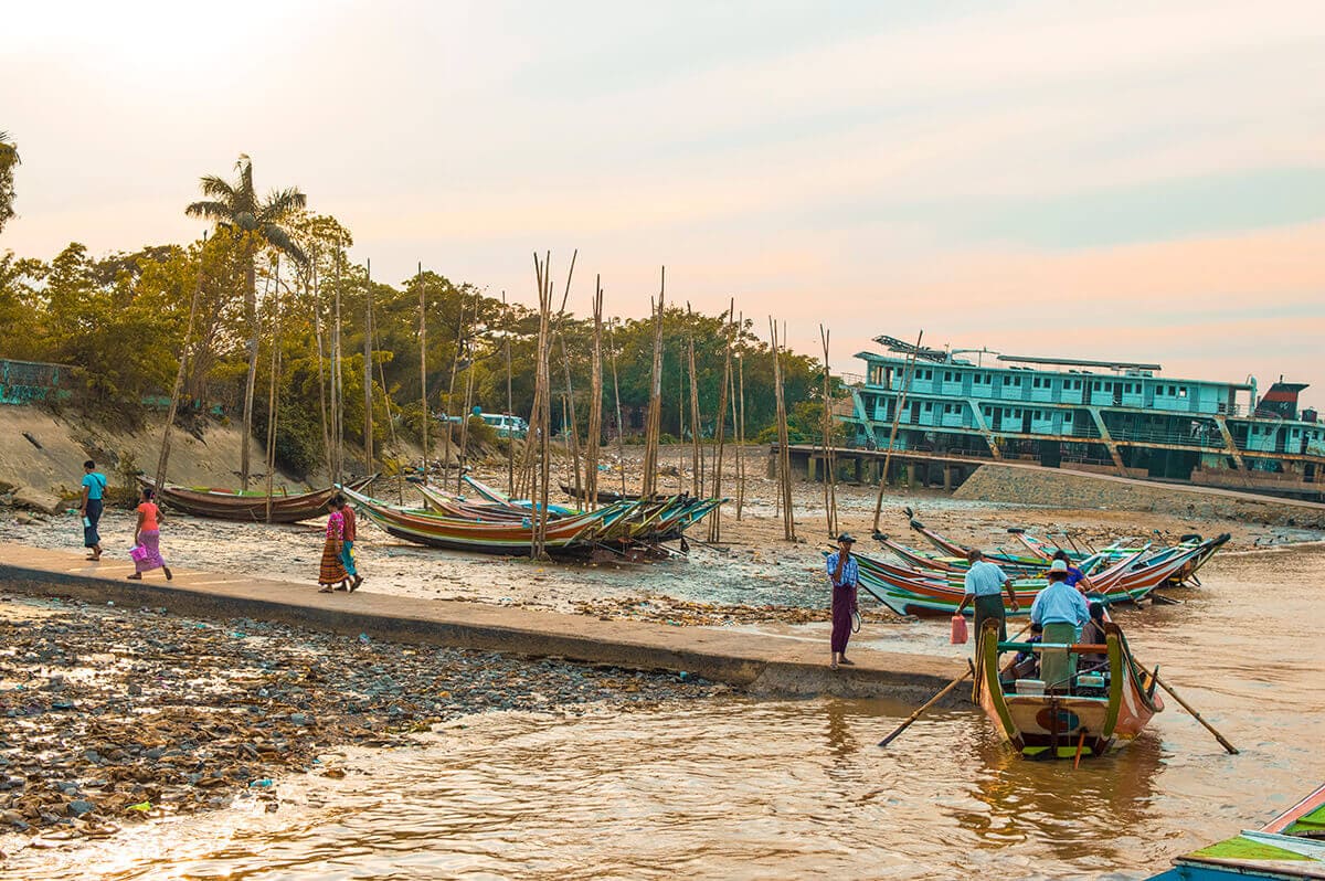 Exploring Dala Township, Yangon, Myanmar 12 arriving at ferry dock dala township yangon