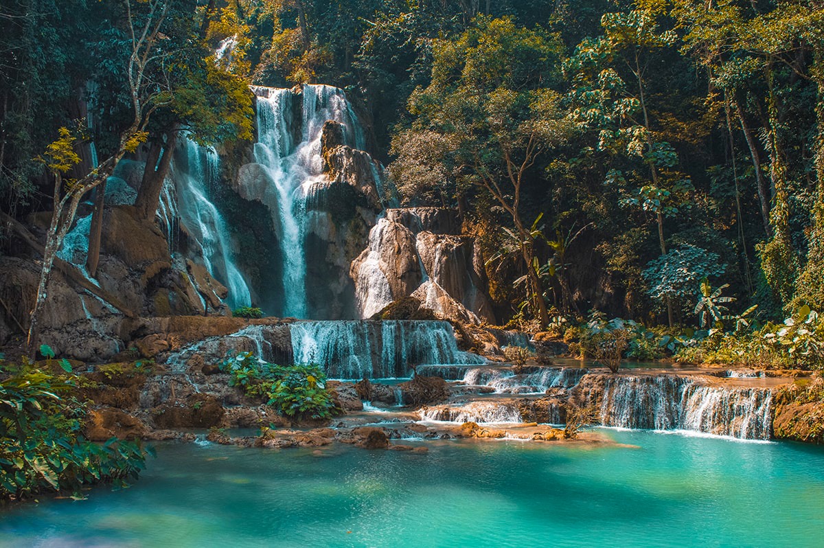 Visit Kuang Si Falls in Luang Prabang, Laos | Beautiful Waterfalls | Luang Prabang | Laos | Backpack South East Asia | Travel | Backpacking | Must Visit | Do Not Miss | Amazing landscapes | Photography | Backpackers Wanderlust |