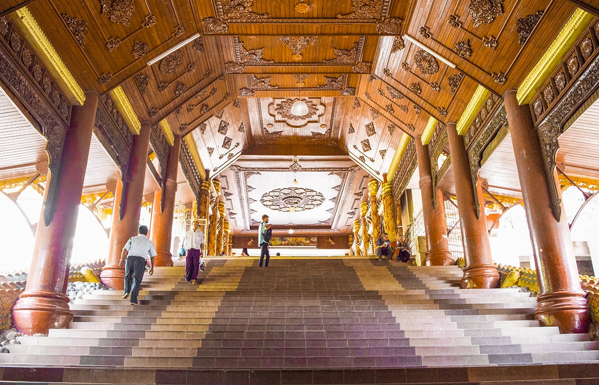 Visiting Shwedagon Pagoda: All You Need to Know 7 wooden entry to shwedagon pagoda