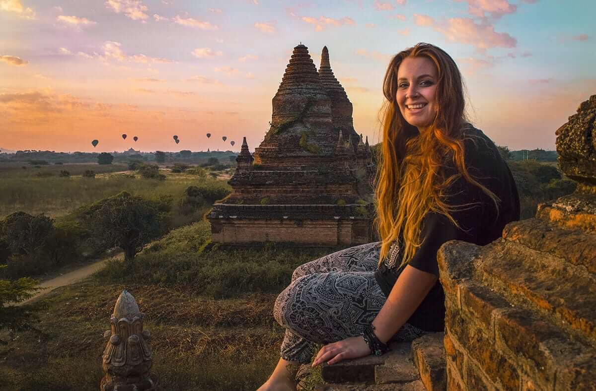 tasha amy watching sunrise in bagan myanmar