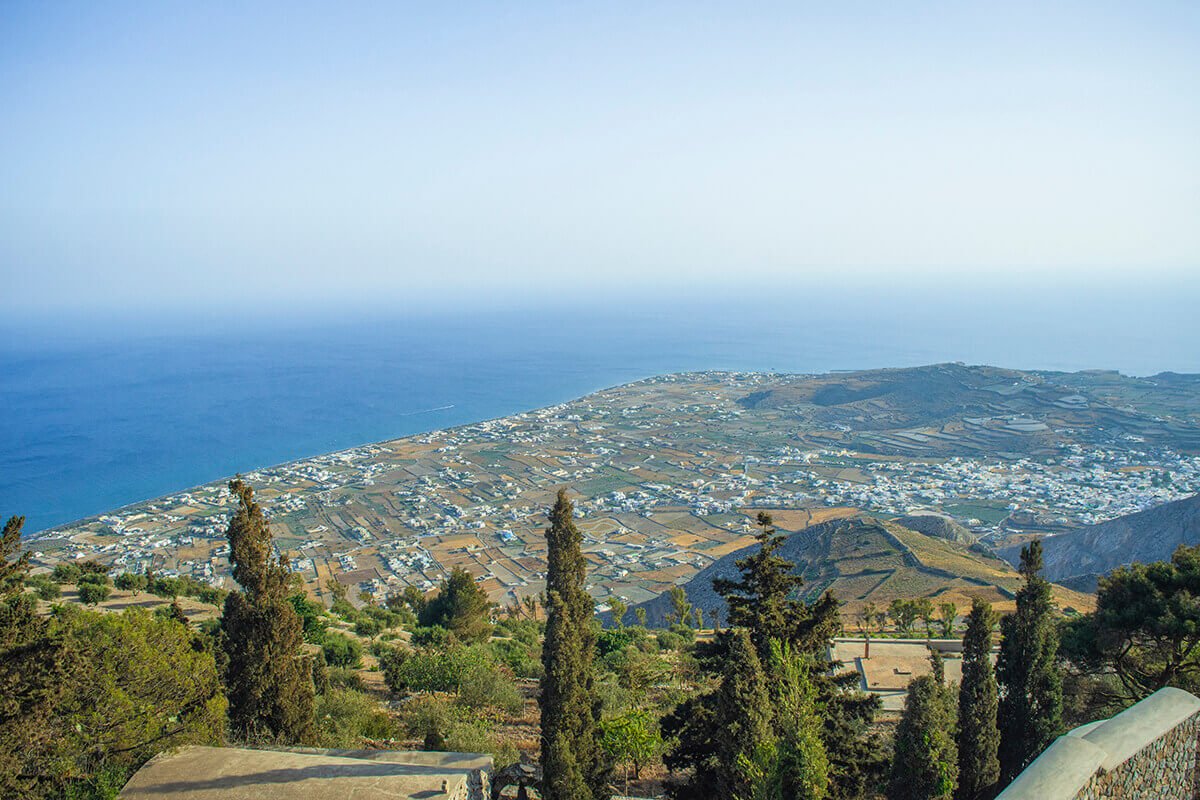 view from monastery sightseeing santorini