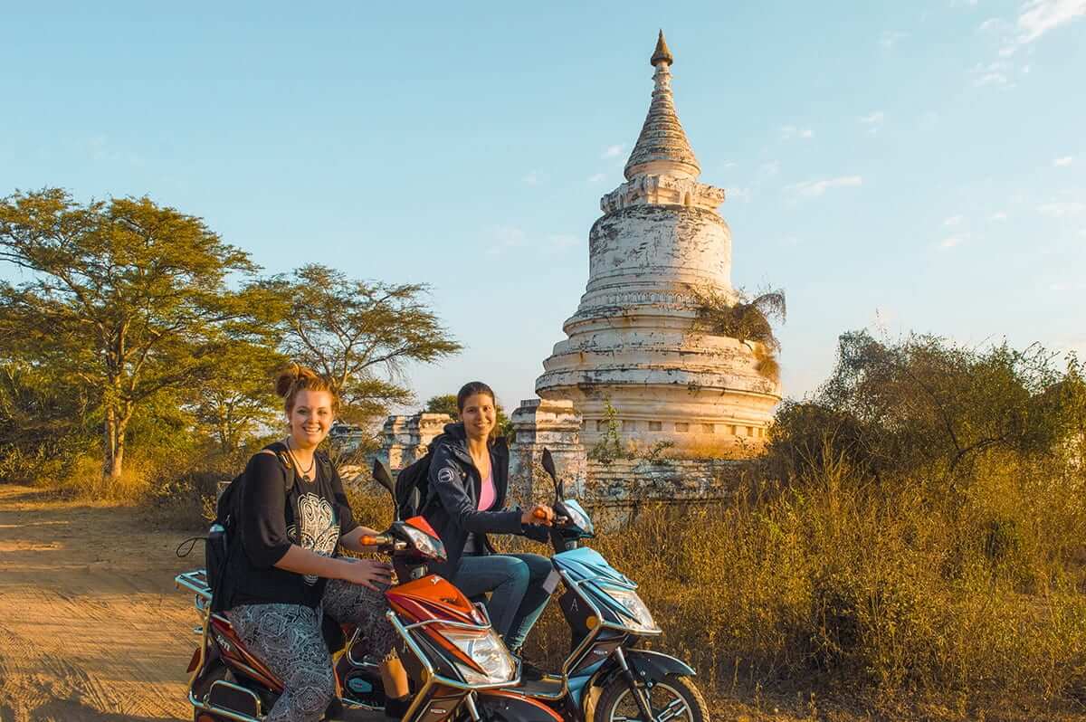 riding ebikes around backpacking bagan