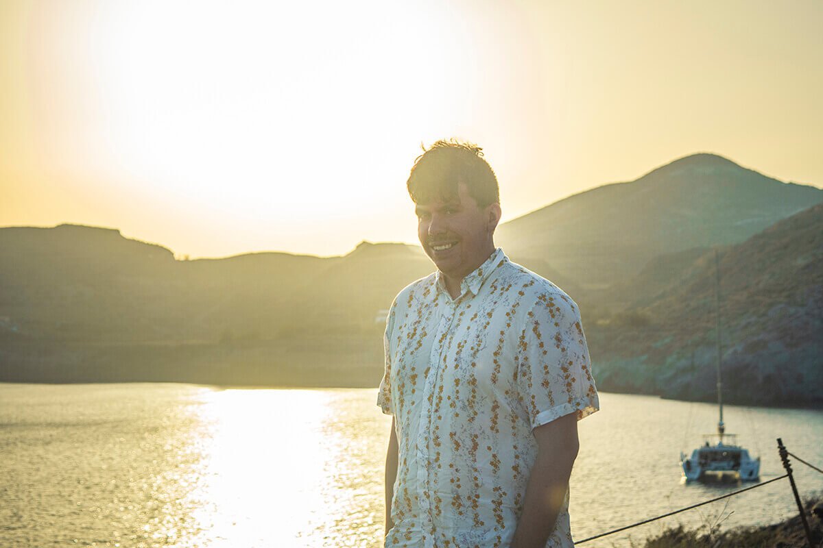 sunset at red beach sightseeing santorini