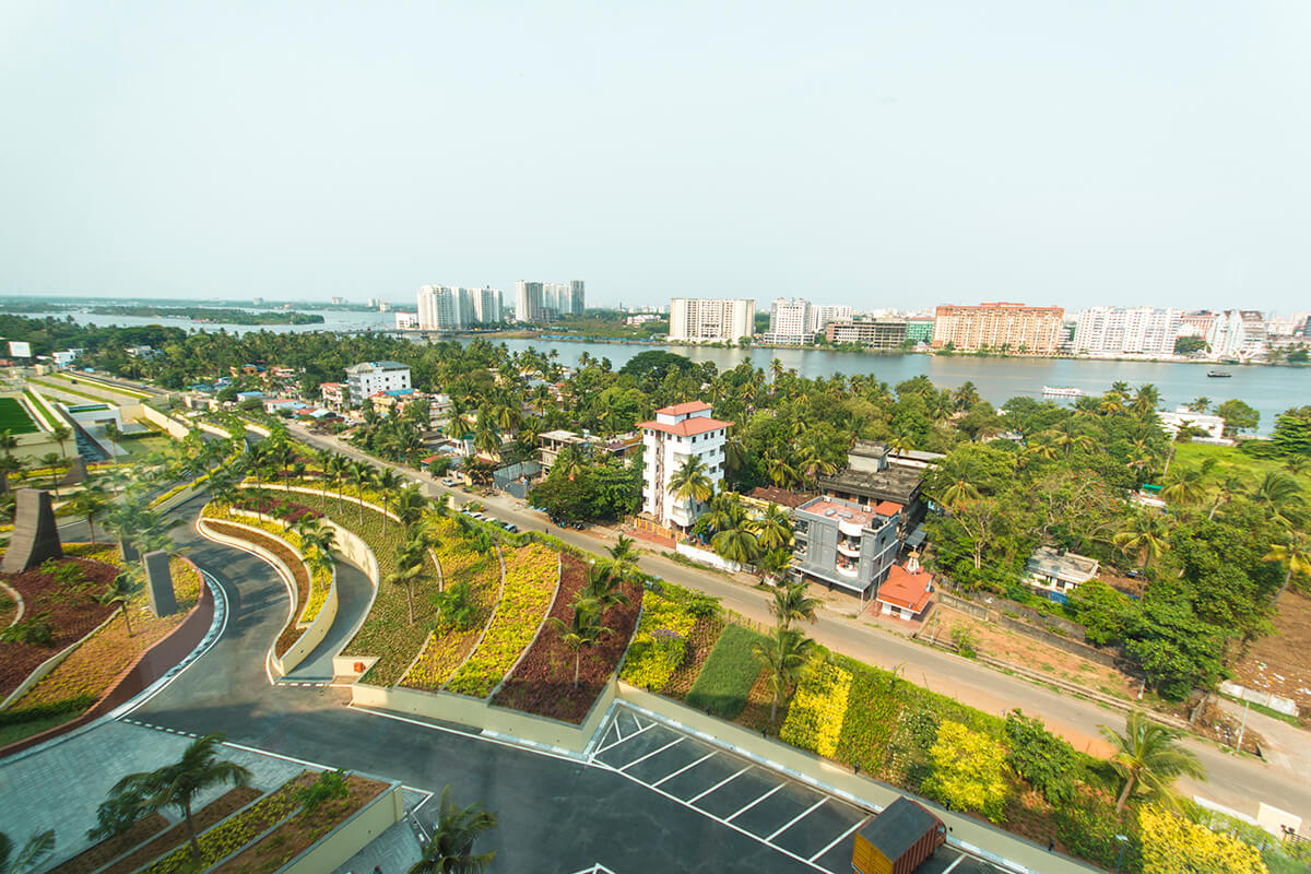 city day view from the grand hyatt kochi in kerala