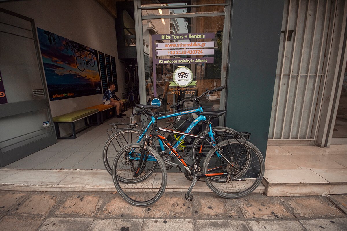 bikes lined up at we bike athens